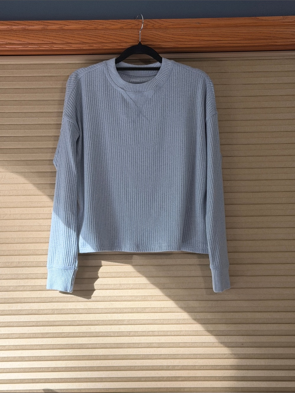 American Eagle Outfitters Light Blue super soft Ribbed Long Sleeve Teenage